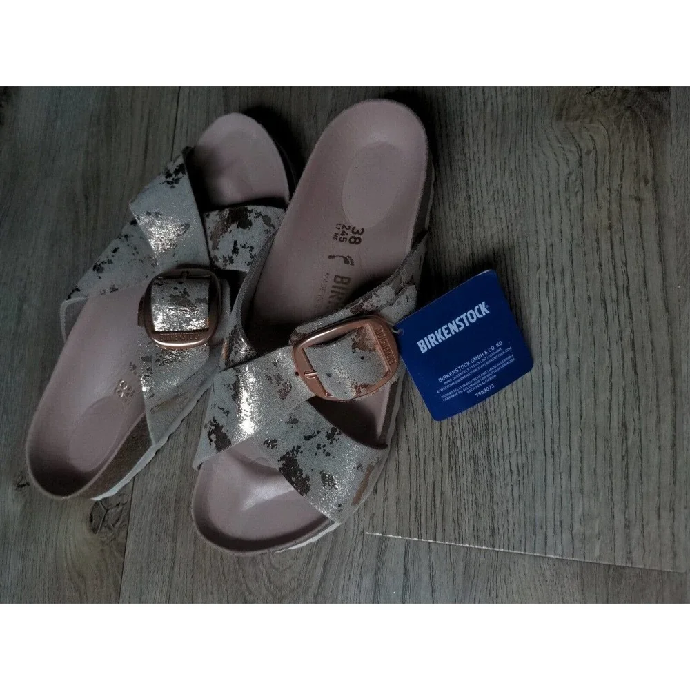 Birkenstock Siena Rose Gold Metallic Copper Exquisite Sandals EU 38 Womens 7-7.5 - Picture 7 of 12
